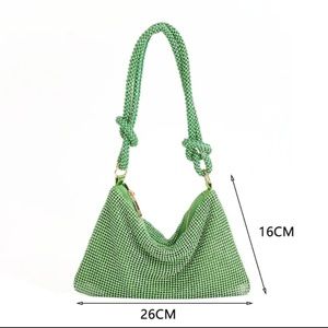 Green rhinestone shoulder bag
